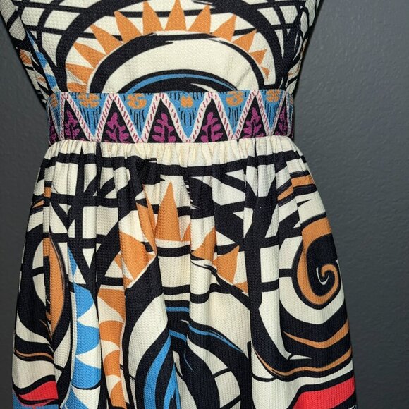 ANTHROPOLOGIE CHAMPAGNE and STRAWBERRY Vibrant Color Pin-Up Girl Dress - NWT -L - Picture 3 of 14